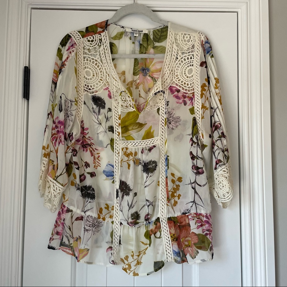 Daniel Rainn Floral Embroidered Blouse
